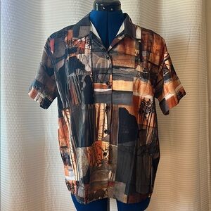 NWOT Artistic forest camo shirt